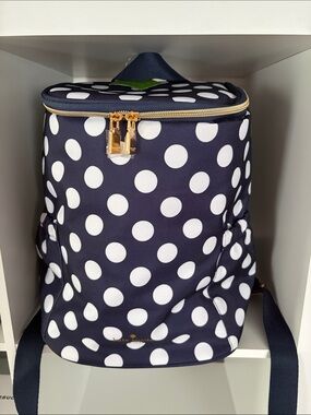 Kate Spade Navy & White Polka Dot Backpack Cooler Bag Insulated NWT